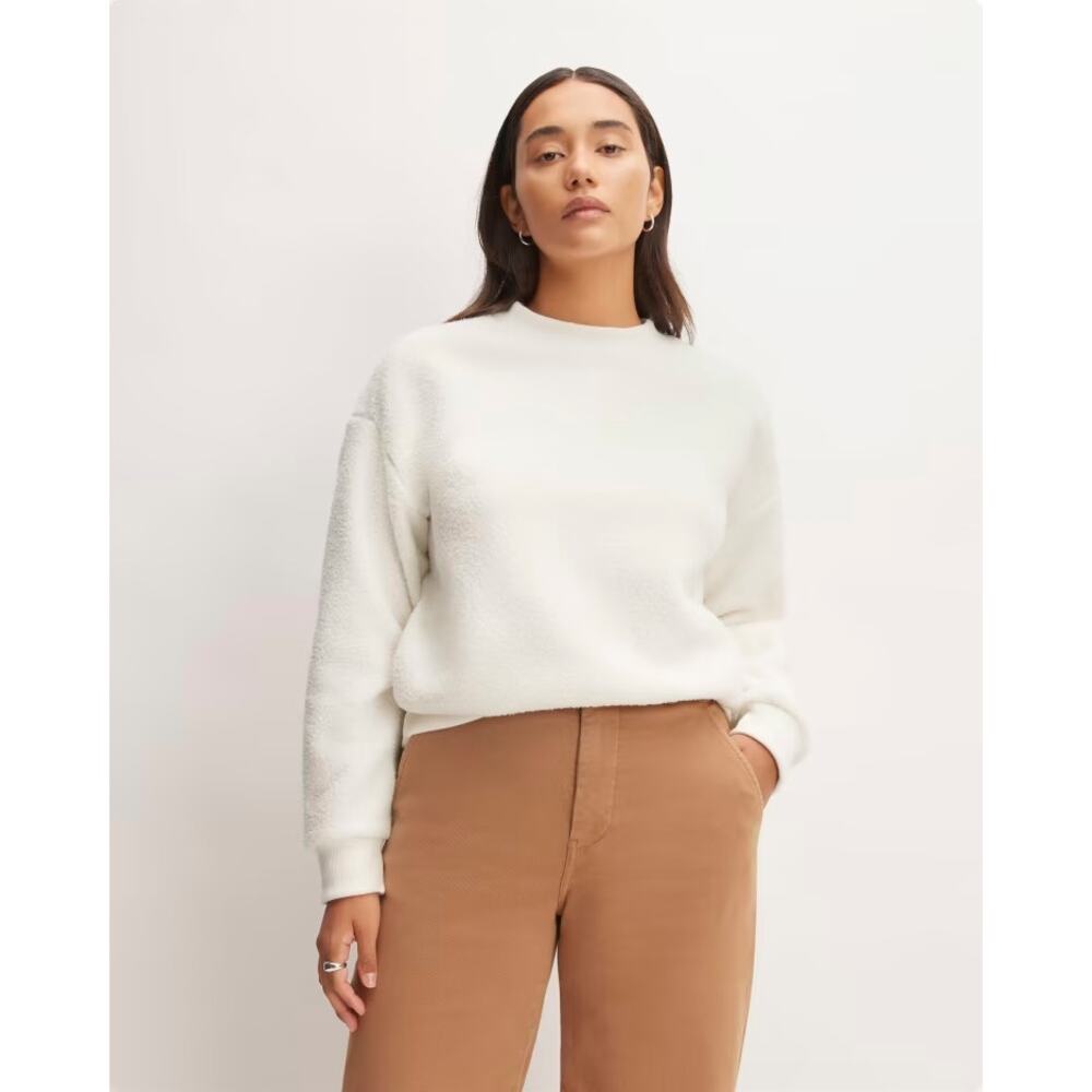 The ReNew Fleece Oversized Crew by Everlane Bone